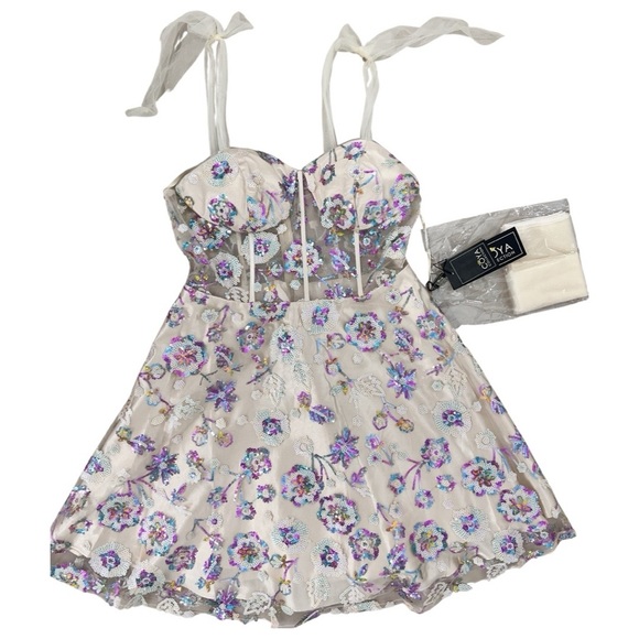 NWT $215 COYA Collection Juniors Multi-colored Sequin Dress - Picture 11 of 13